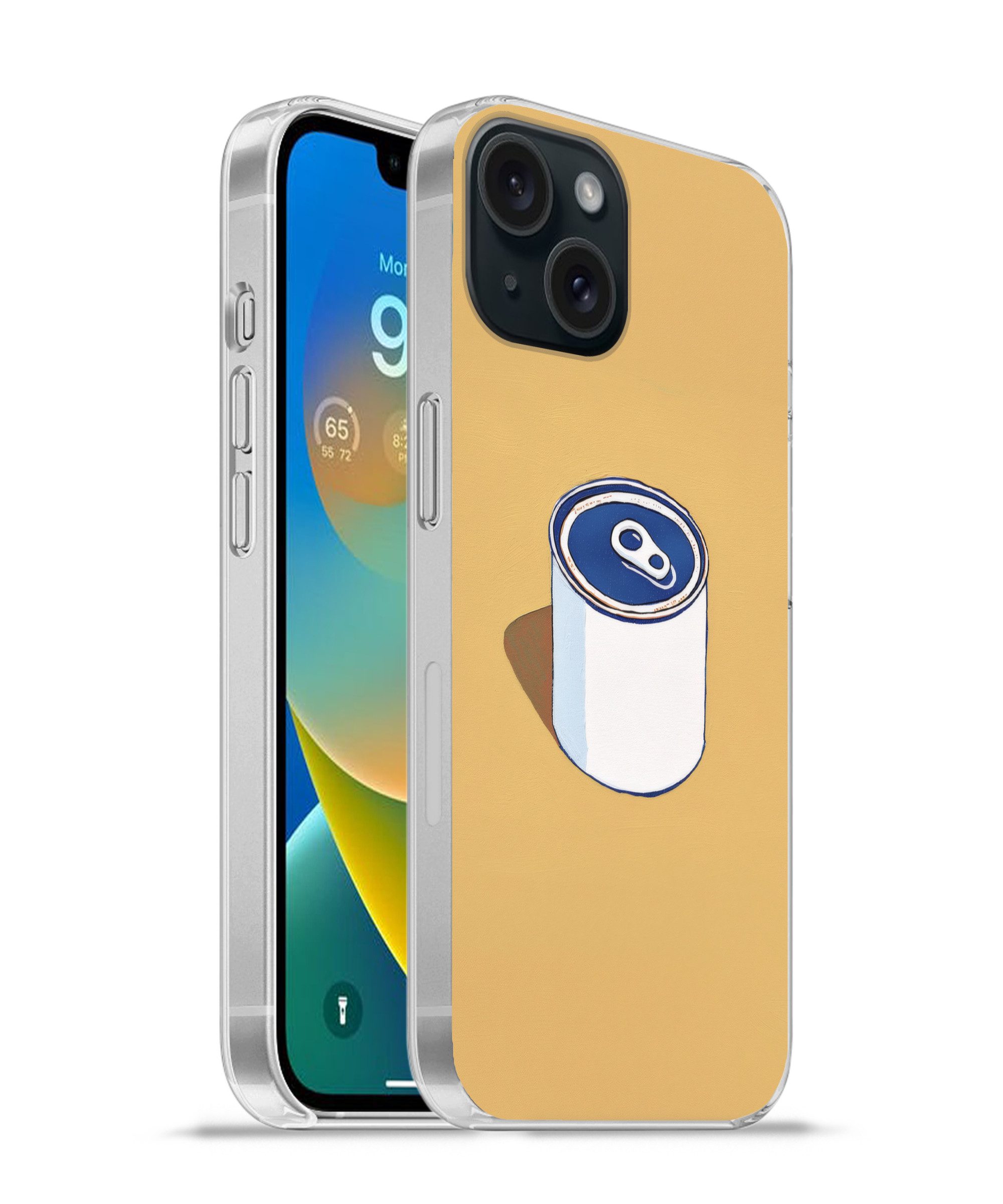 MuchoWow Handyhülle für Apple iPhone 15 Dose - Minimalistisch - Blau - Illustration, Smartphone-Bumper, Print, Handy Schutzhülle Dünn