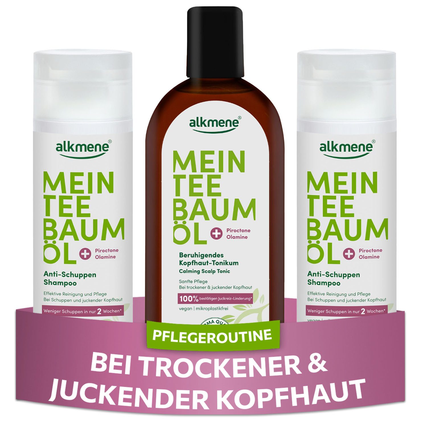 alkmene Haarpflege-Set Haarpflege Set gegen Schuppen -Anti Schuppen Shampoo, Kopfhaut Tonikum, 1-tlg.