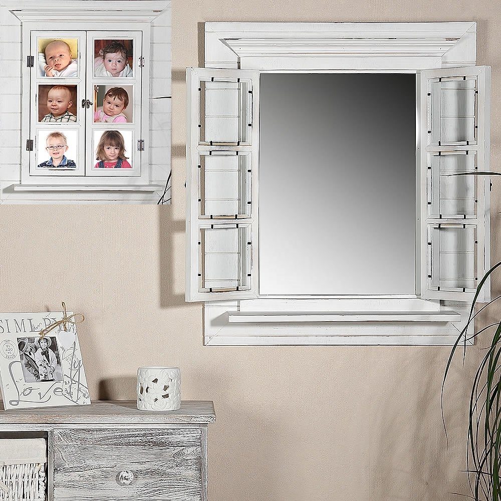 Feel2Home Wandspiegel Wandspiegel mit Scheiben Weiß braun Bilderrahmen Fens günstig online kaufen