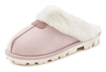 Vivance Plüsch Hausschuhe Pantoffeln, Clogs, Schlappen, Pantolette mit Warmfutter VEGAN