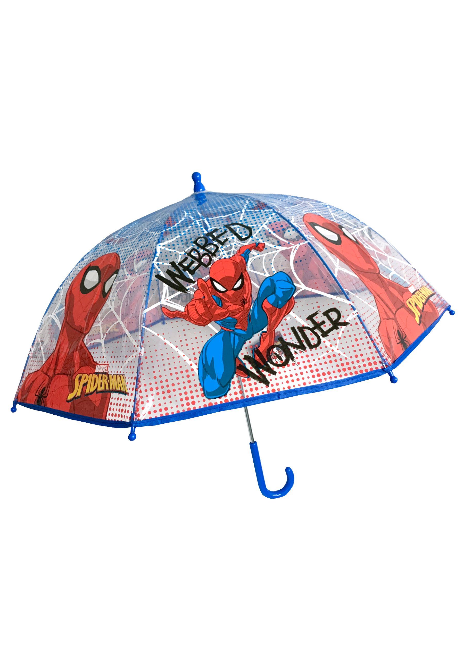 Spiderman Stockregenschirm Kinder Kuppelschirm Stock-Schirm