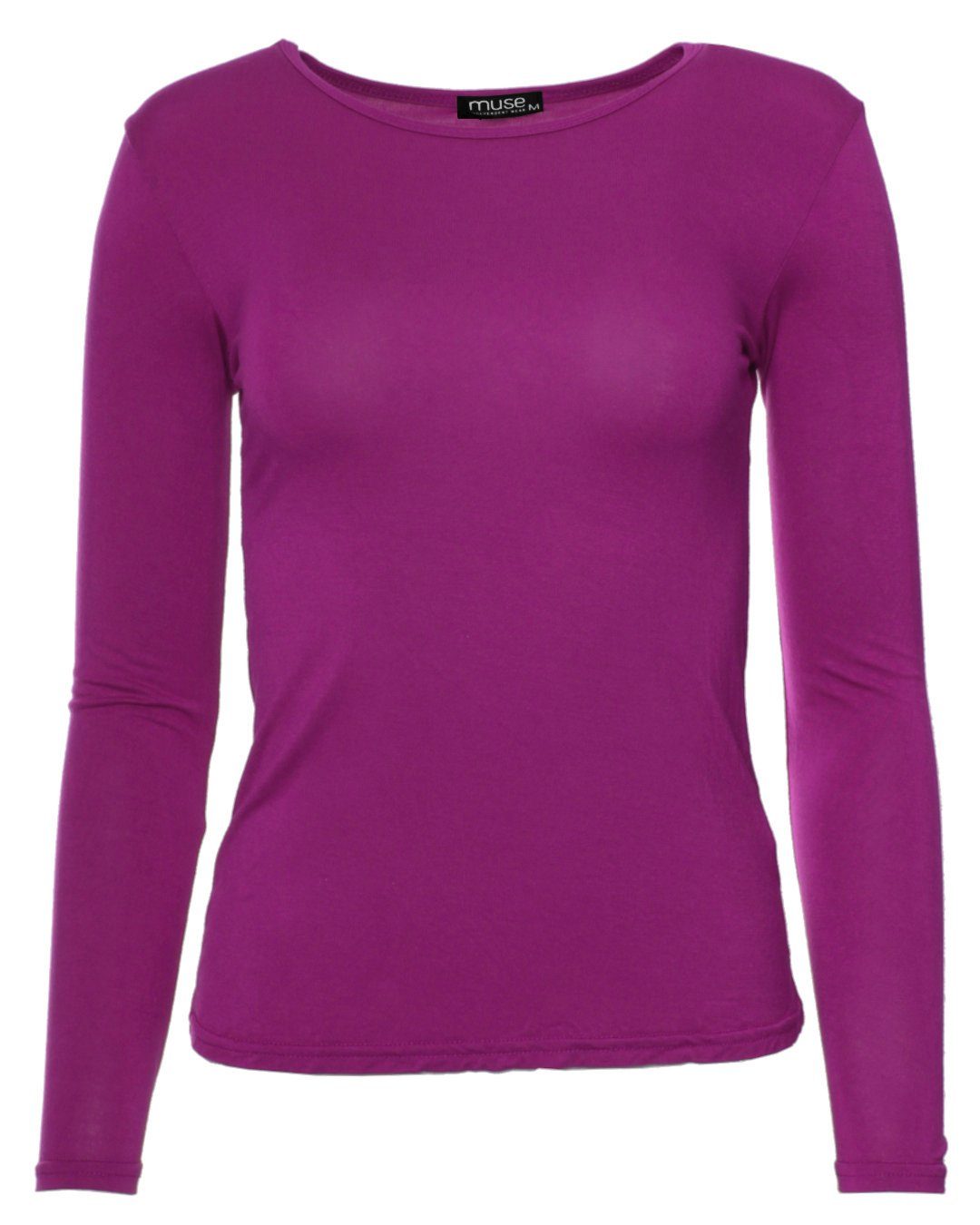 Muse Rundhalsshirt Basic Rundhals Langarmshirt Skinny günstig online kaufen