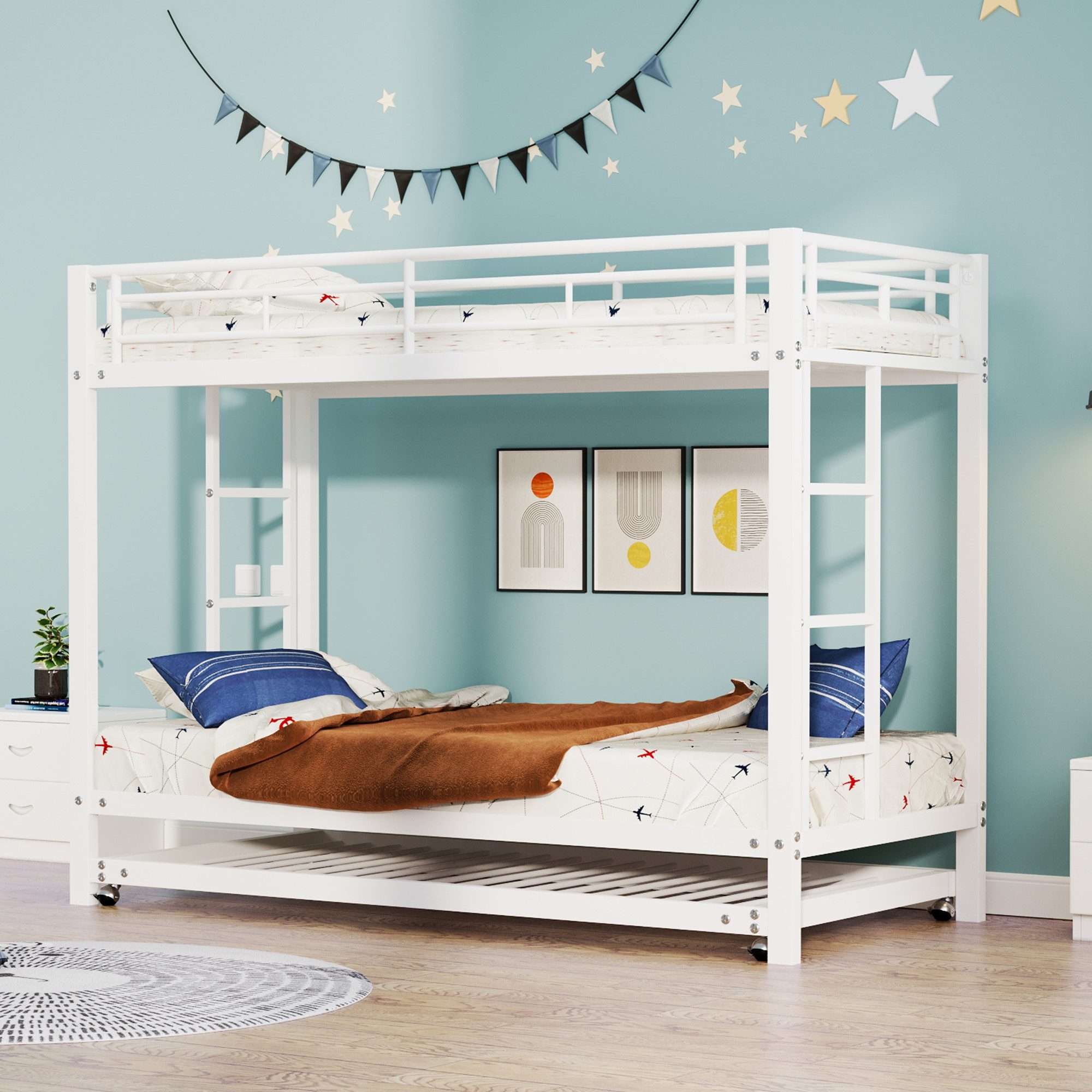 Flieks Etagenbett, Metallbett Hochbett Kinderbett 90x200cm günstig online kaufen