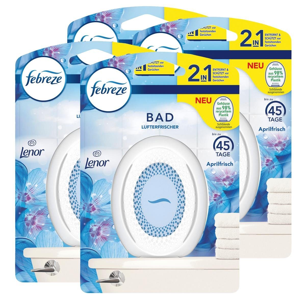 Raumduft Febreze Bad Lufterfrischer Aprilfrisch - Raumduft (4er Pack)