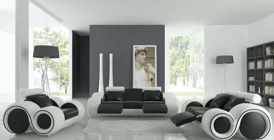 JVmoebel Sofa Patentiertes Design Komplett Sofagarnitur Wohnzimmer Set Couch, Made in Europe