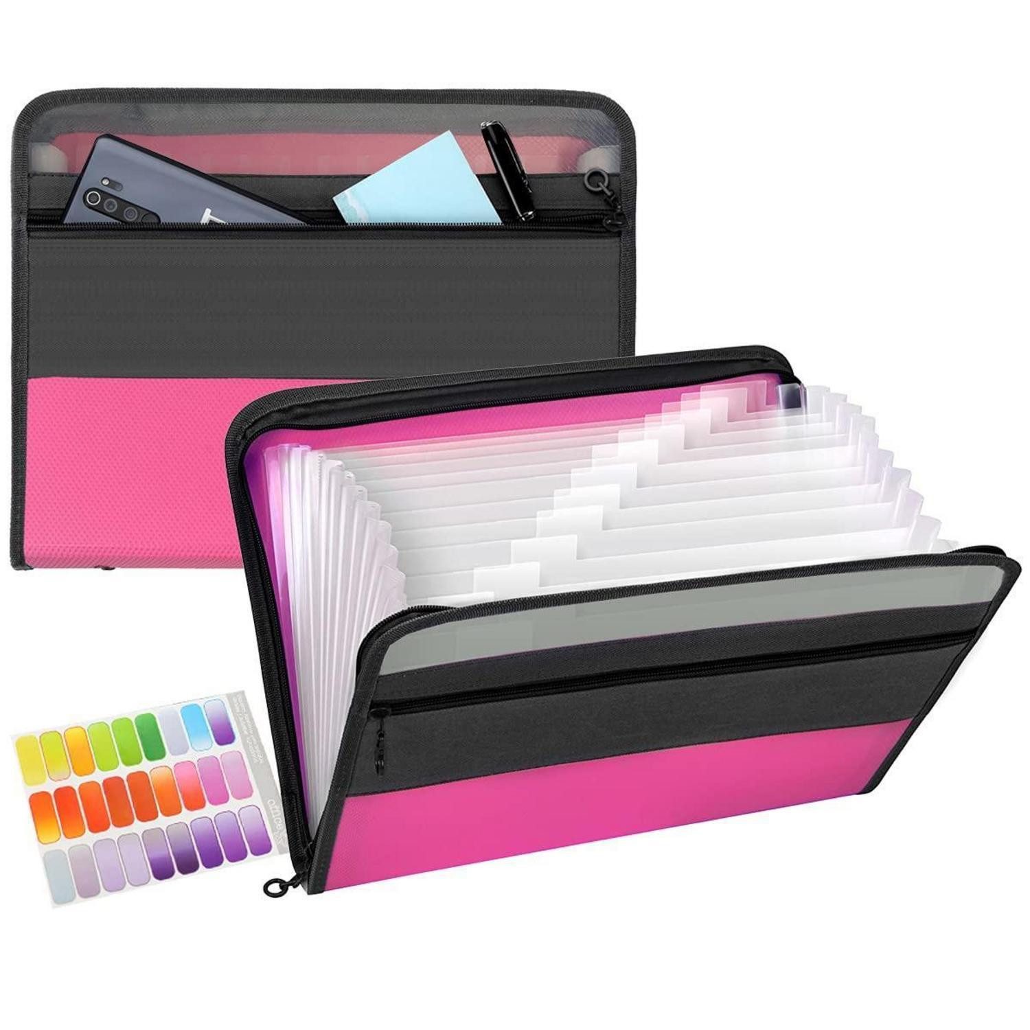 LuxusKollektion Fächermappe Dokumentenmappe 13 Fächer Rosa (1-St)