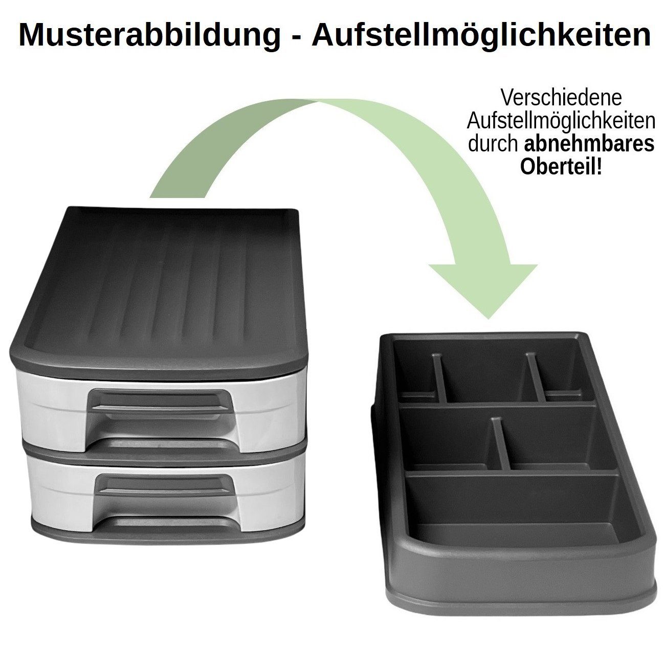 Engelland Organizer Multifunktions-Organizer mit Schubladen universell einsetzbar, Apricot/Weiß (Vorteils-Set, Aufbewahrungsbox), robuster Kunststoff