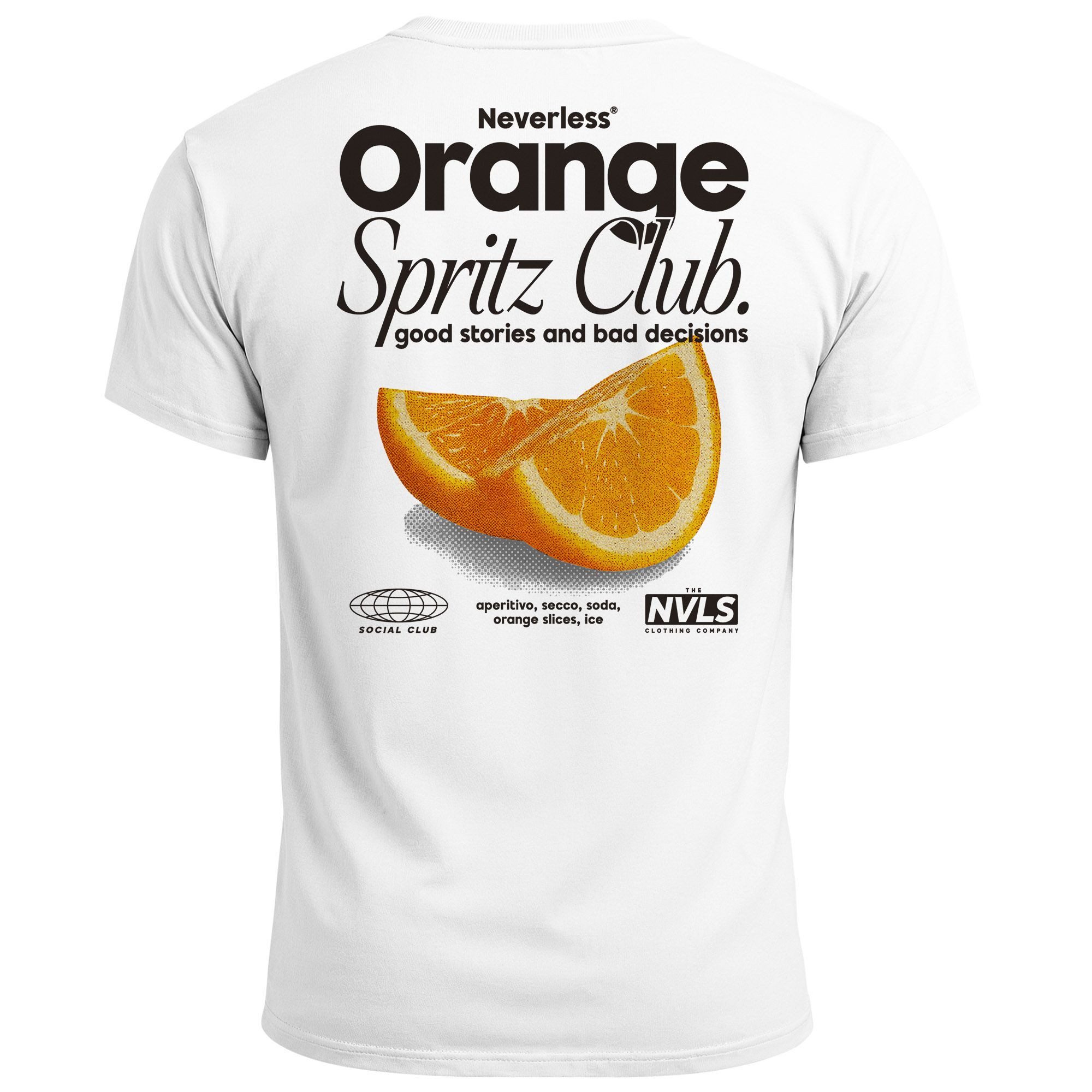 Print-Shirt Herren T-Shirt Backprint Orange Club Grafikshirt Männer Sommer