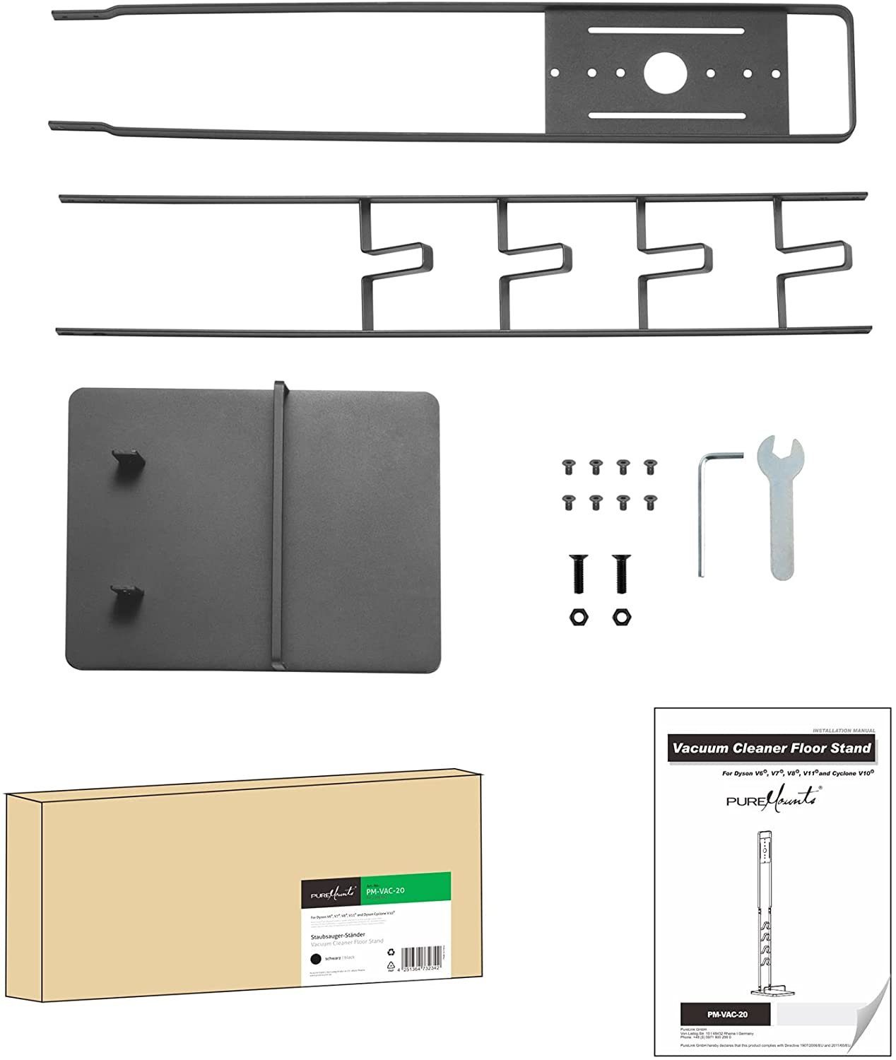 PureMounts Halterung PureMounts® Staubsaugerständer für Dyson® Staubsauger, schwarz