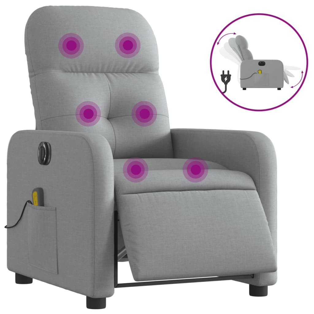 vidaXL Sessel Massagesessel Elektrisch Hellgrau Stoff günstig online kaufen