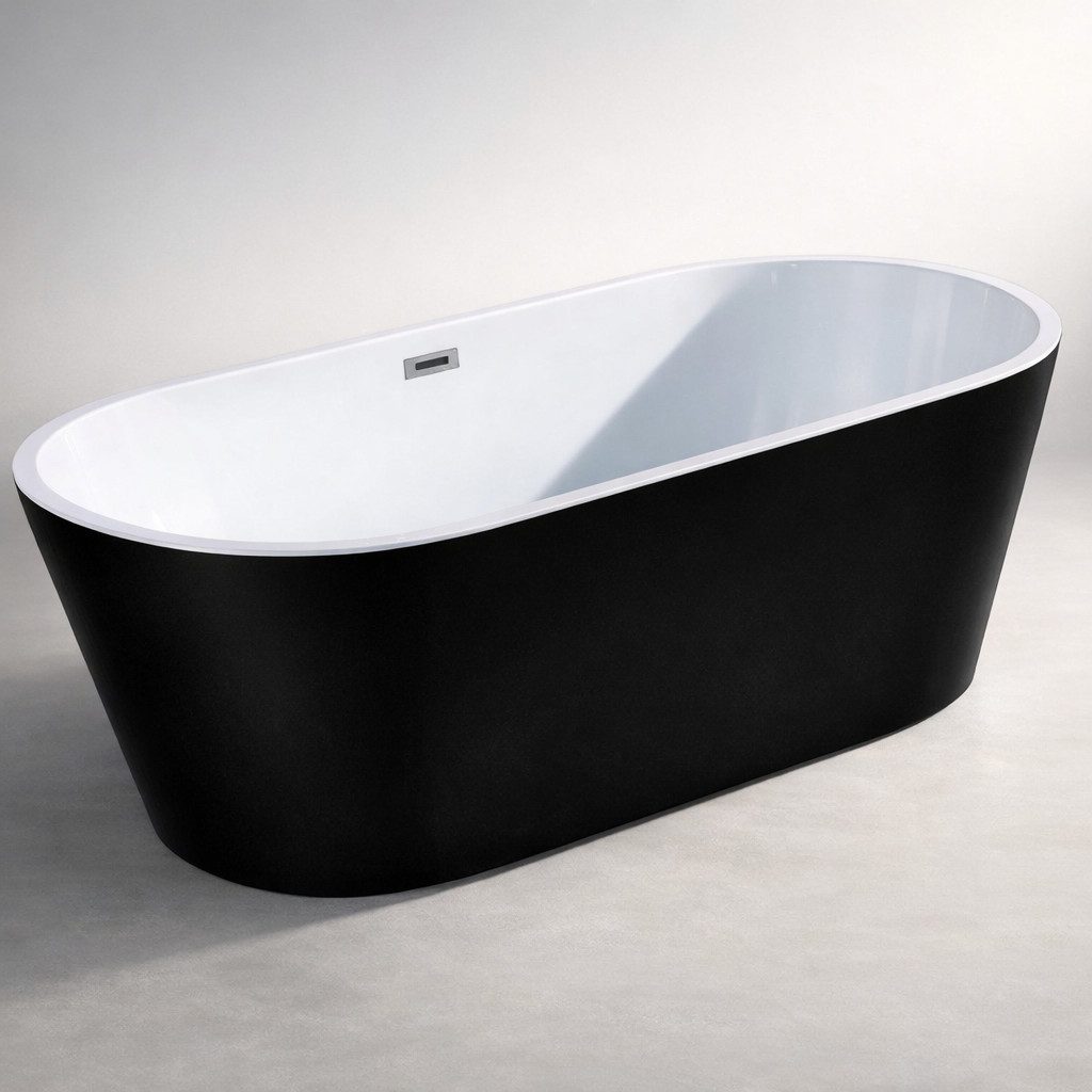 welltime Badewanne Tavira, Freistehend, (170x74x60 (LxBxH), Sanitäracryl, mit Pop Up Ventil