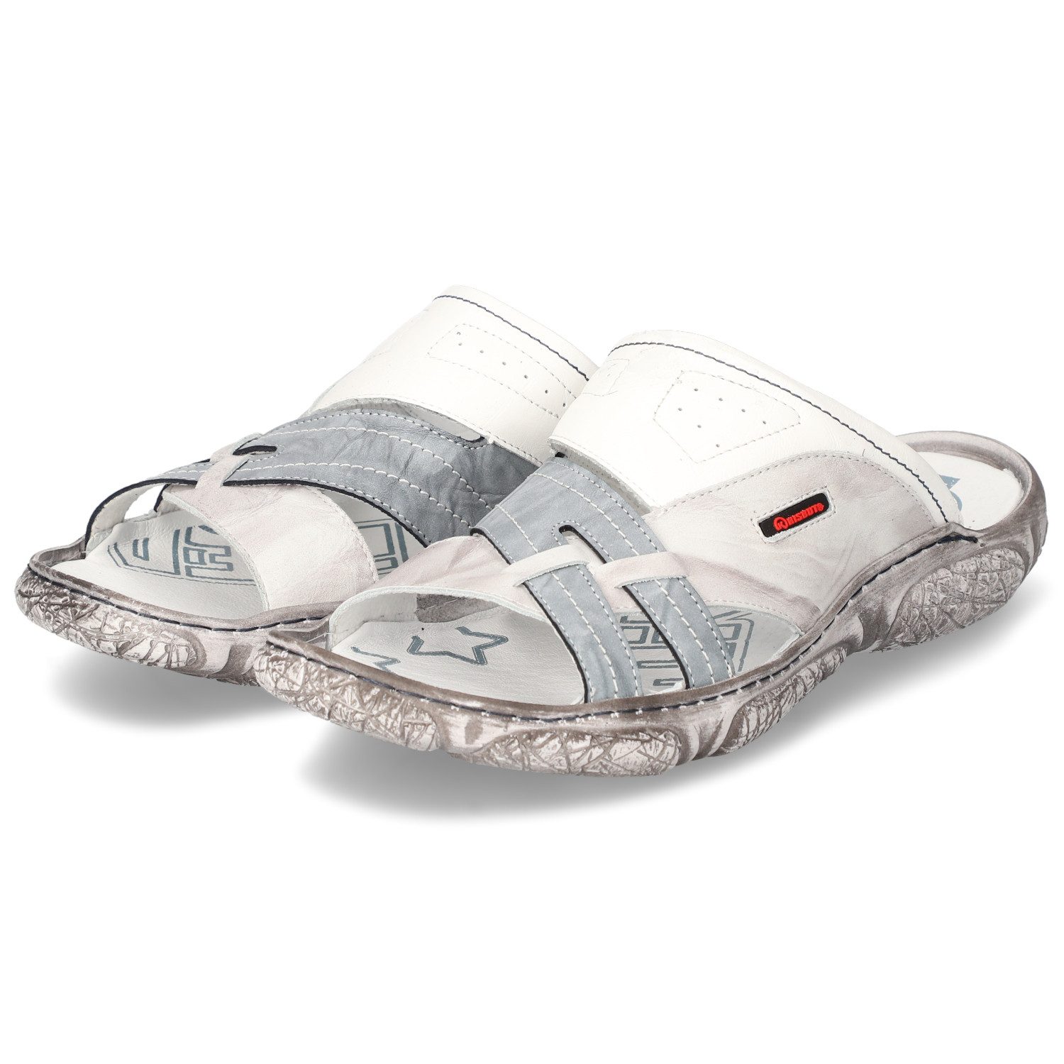 KRISBUT Krisbut 1203-7 Herren Glattleder weiss Pantolette