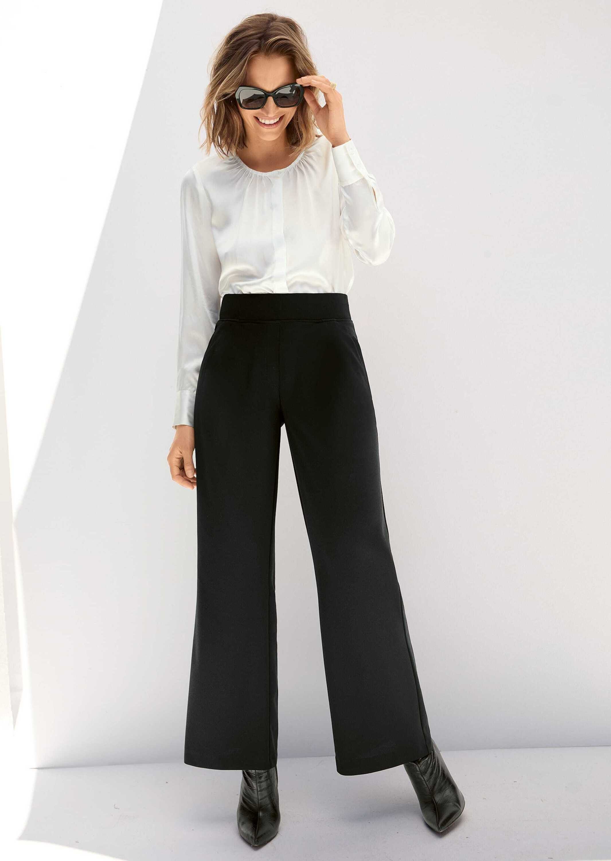 MADELEINE Langarmbluse Elegante Seidenbluse mit verdeckter Knopfleiste