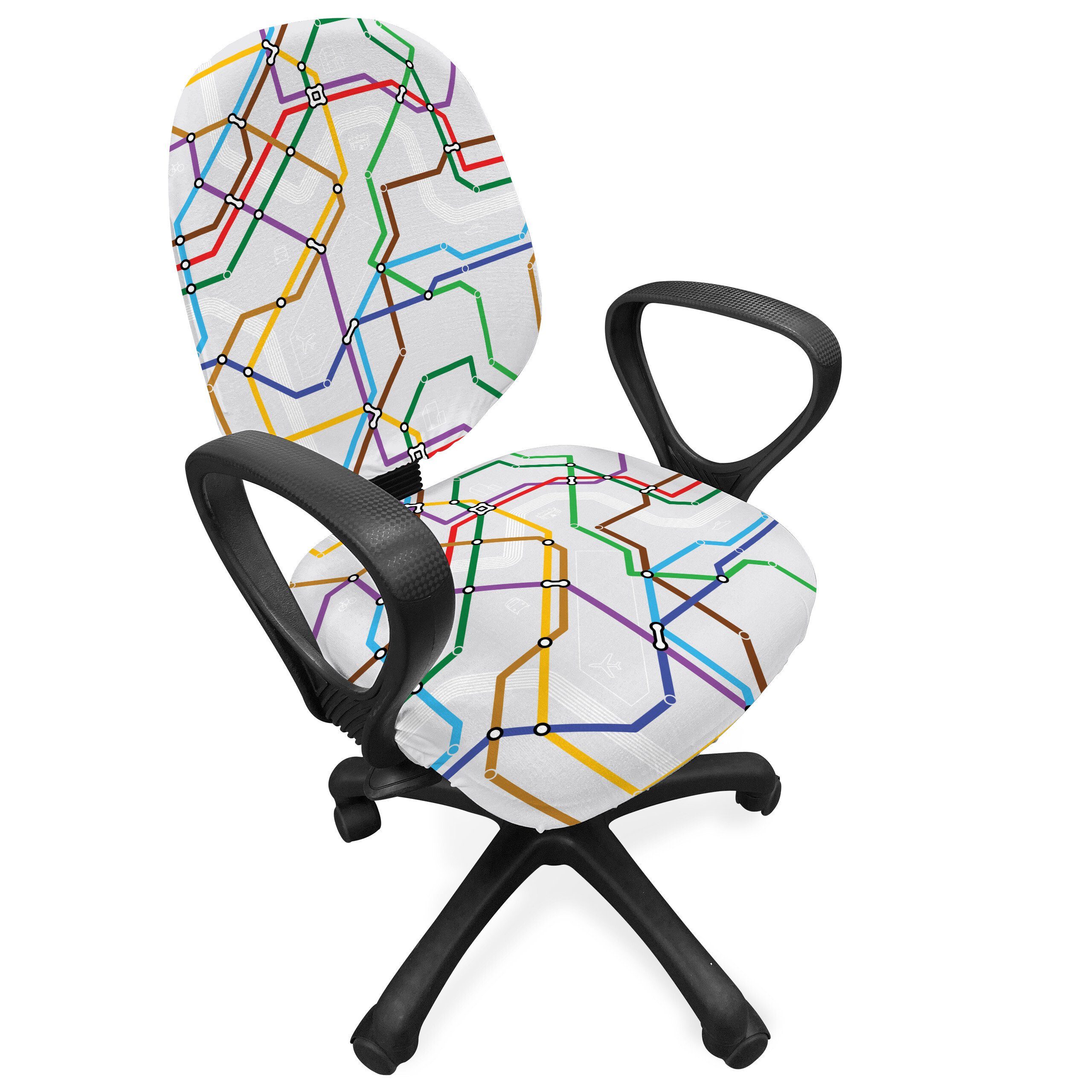 aus dekorative Striped Karte Bürostuhlhusse Schutzhülle Vibrant Abakuhaus, Metro Stretchgewebe, Strecke