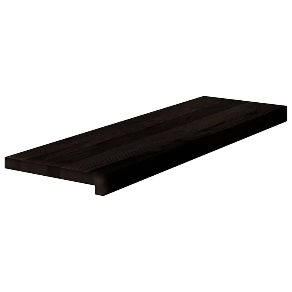 vidaXL Stufenmatte Treppenstufen 16 Stk. Braun-Schwarz 80x30x2 cm Massivholz Eiche, Rechteckig, Höhe: 2 mm