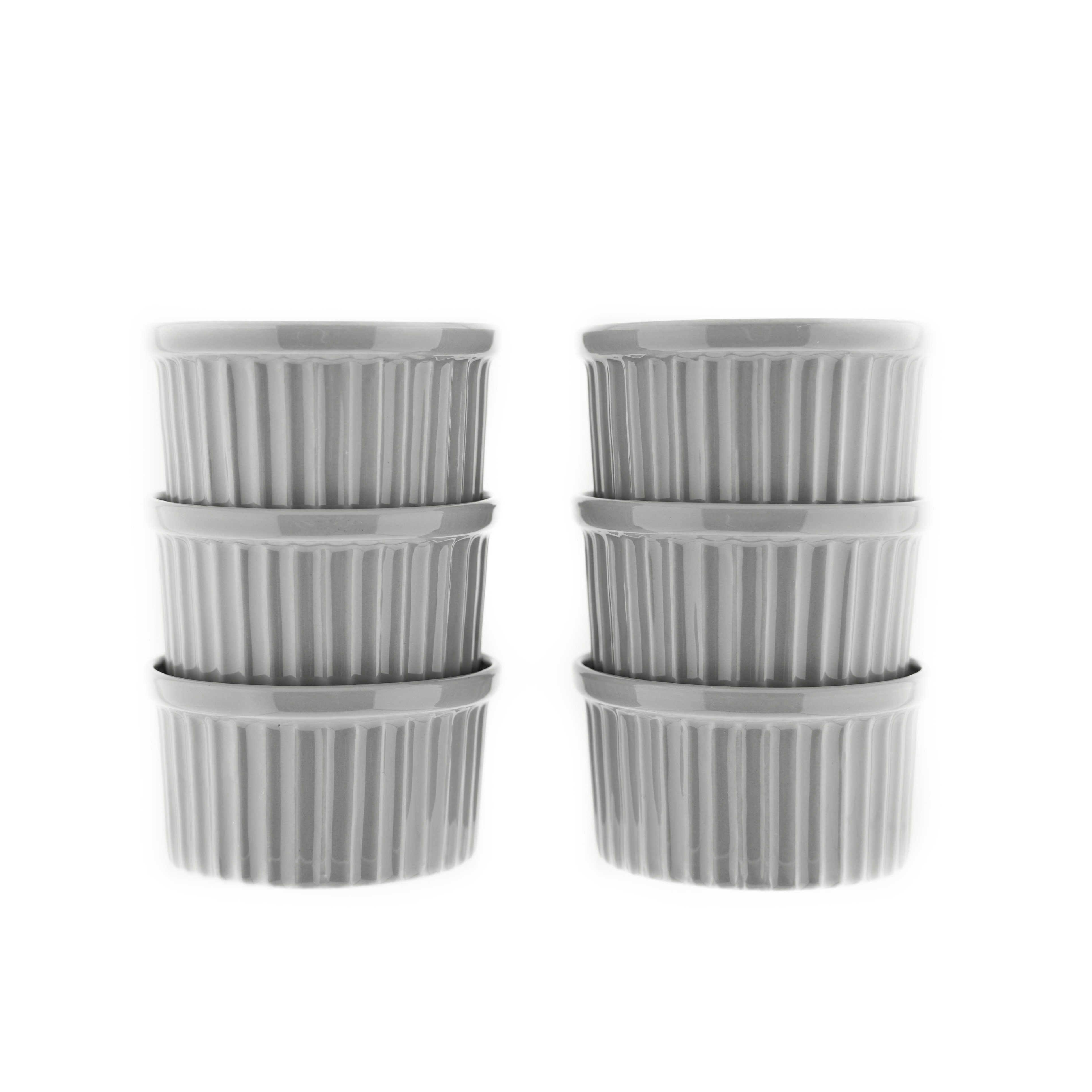 Almina Muffinform 6 Teiliges Muffinform-Set Schale aus Porzellan Rund 180 ml