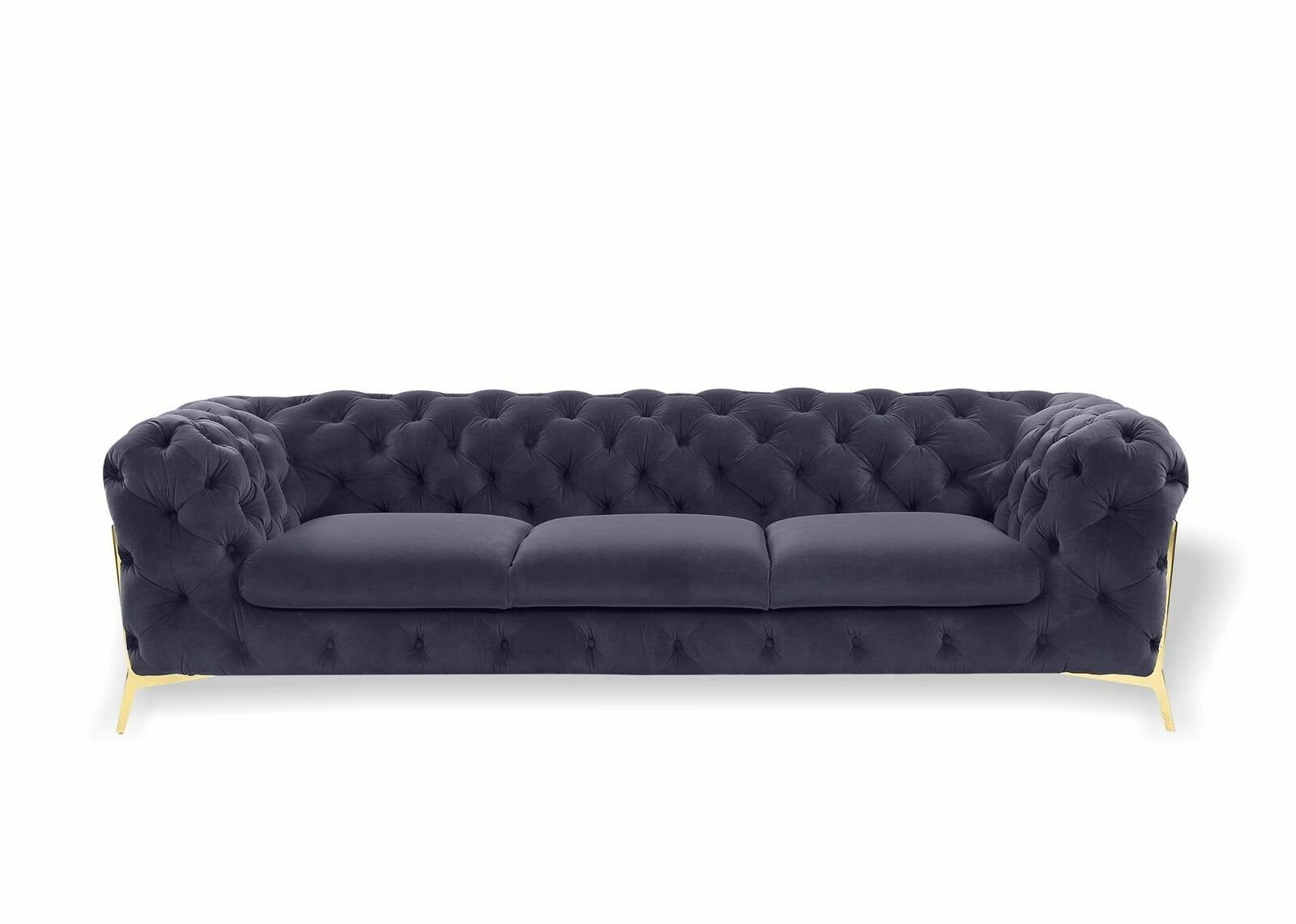 Sitz Design Couchen Möbel Sofa Relax Sofa, Sitzer Leder Grau Sofas JVmoebel 3 Polster