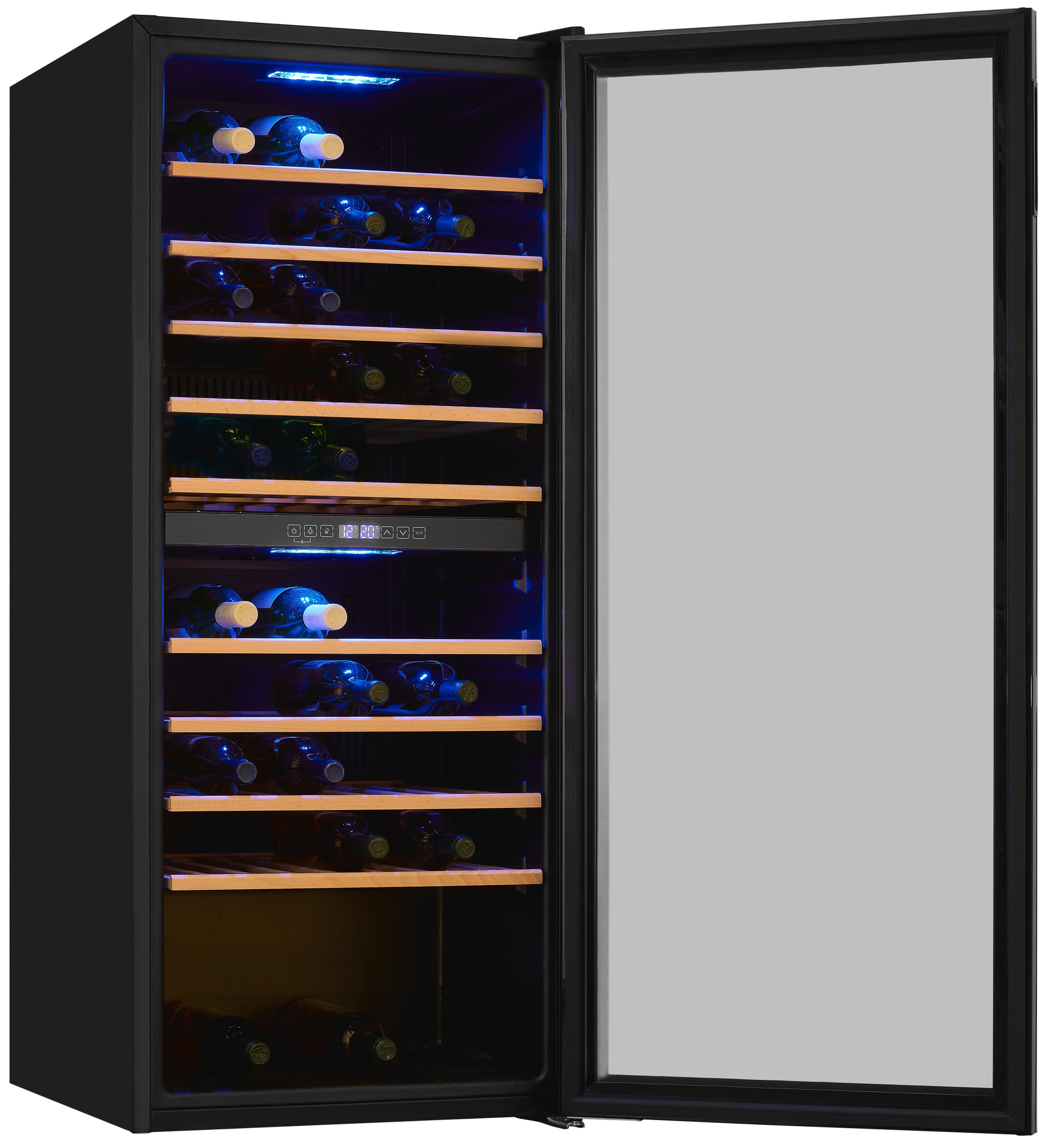 exquisit Weinkühlschrank WS2-114-GTE-160G, für 114 Standardflaschen á 0,75l,Für Weinliebhaber - stilvoll & perfekt temperiert für 114 Flaschen