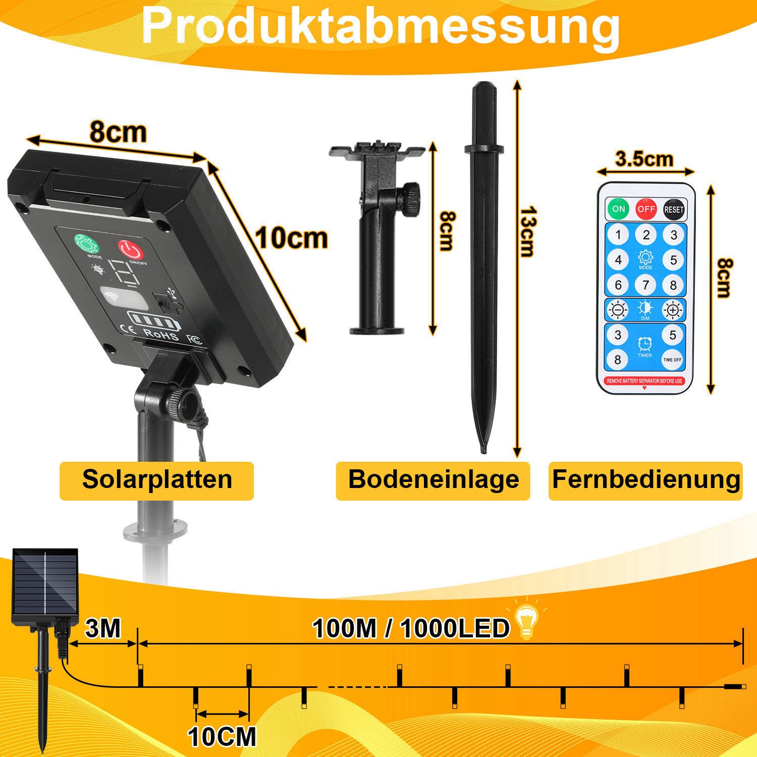 Clanmacy LED-Lichterkette 100M 1000 LED Solar Lichterkette Solarleuchte Auß günstig online kaufen
