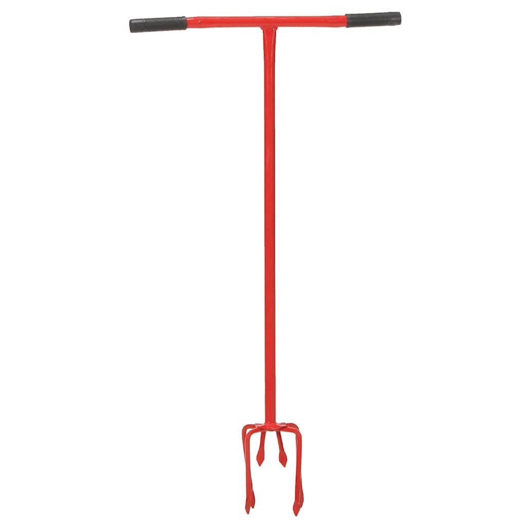 vidaXL Gartenpflege-Set Gartenkralle Rot Stahl
