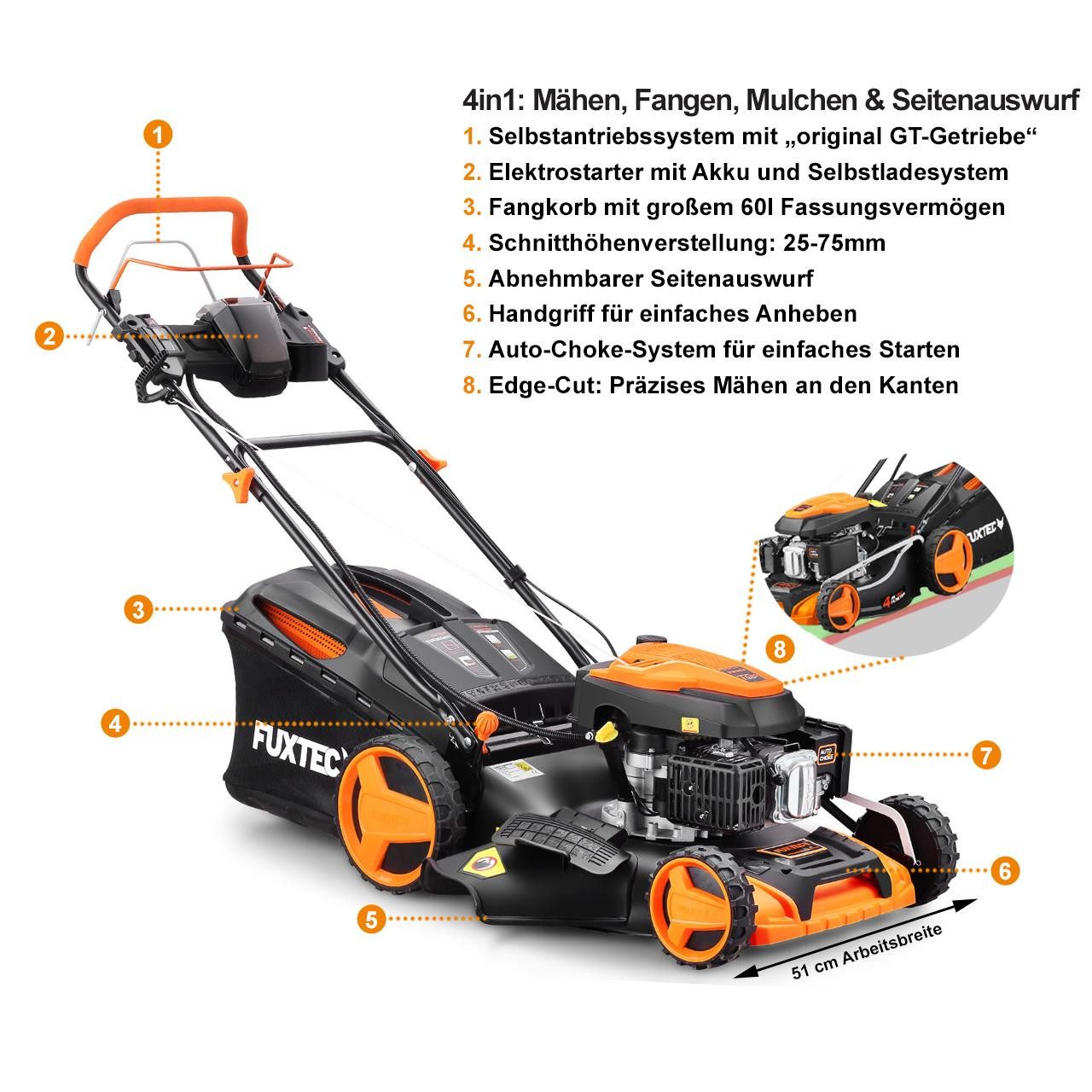FUXTEC Benzinrasenmäher FX-RM5196eSSL günstig online kaufen