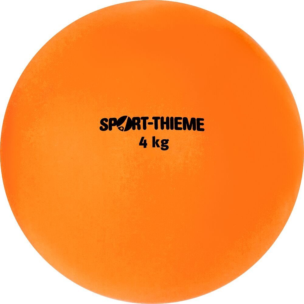 Sport-Thieme Stoßkugel Trainings-Stoßkugel Kunststoff, Griffiges Material – zum Üben der korrekten Stoßhaltung 4 kg, Orange, ø 134 mm