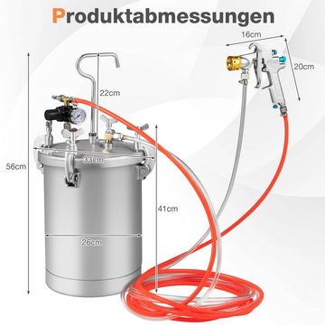 COSTWAY Farbsprühgerät, mit Sprühpistole & anpassbarem Sprühbereich, 15L