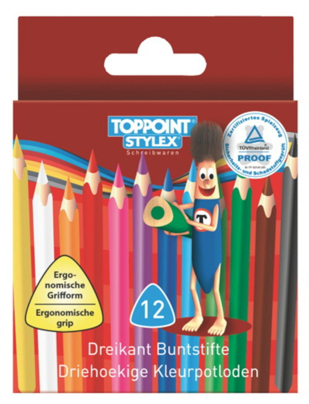 Stylex Schreibwaren Buntstift 12 Mini Dreikant Buntstifte Malstift Farbstift
