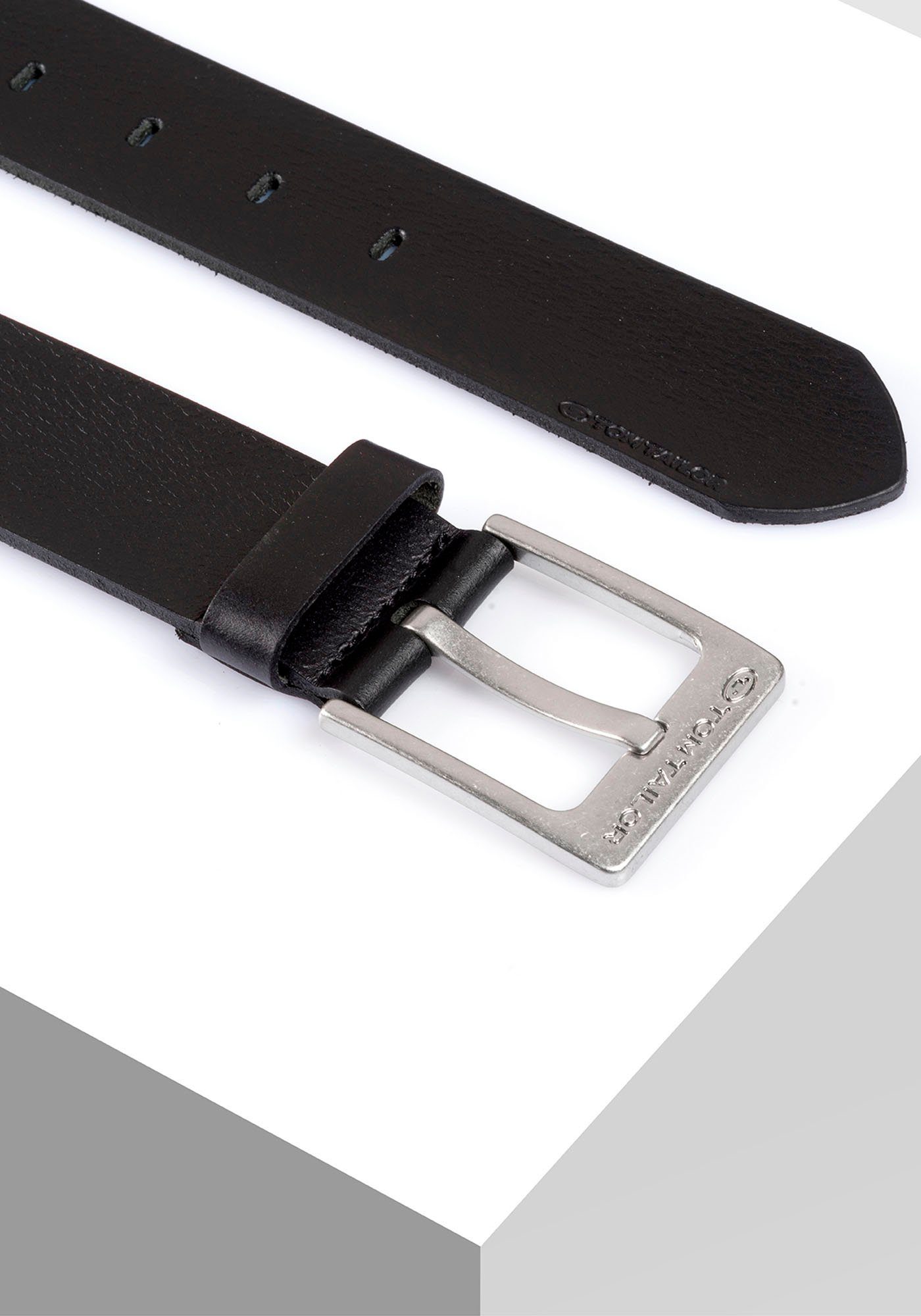 TOM TAILOR Ledergürtel TTCALVINPLUS 4 cm breiter Herrengürtel, Casual und Jeans Look