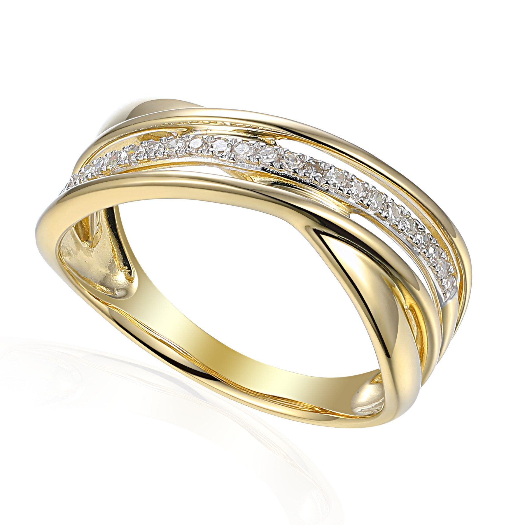Solitärring 585er Gelbgold Ring Fashion Diamant ca. 0,10 ct.