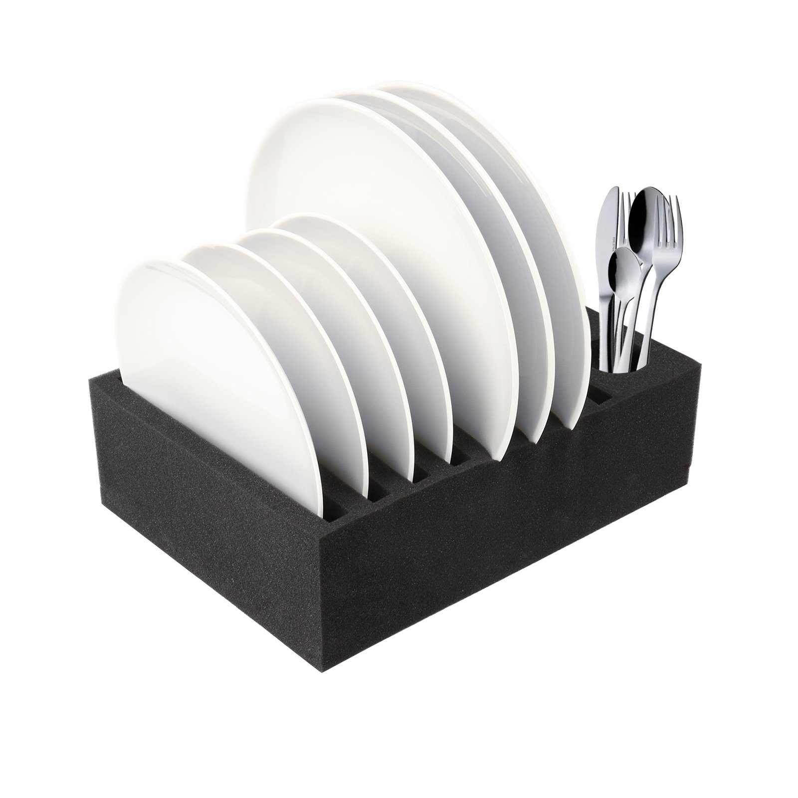 Wamovo Geschirrständer Tellerhalter Besteckhalter Camping Geschirrhalter