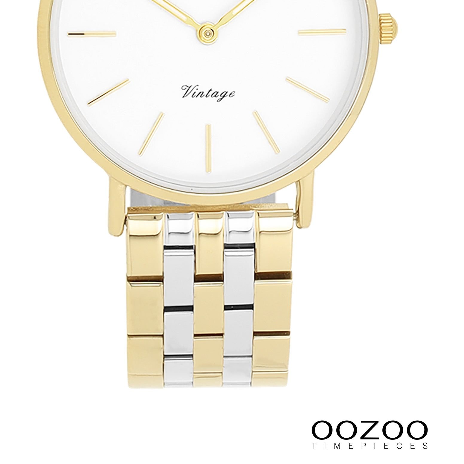 OOZOO Quarzuhr Oozoo Damen Armbanduhr OOZOO Vintage, (Analoguhr), Damenuhr rund, mittel (ca. 32mm) Metallarmband, Elegant-Style