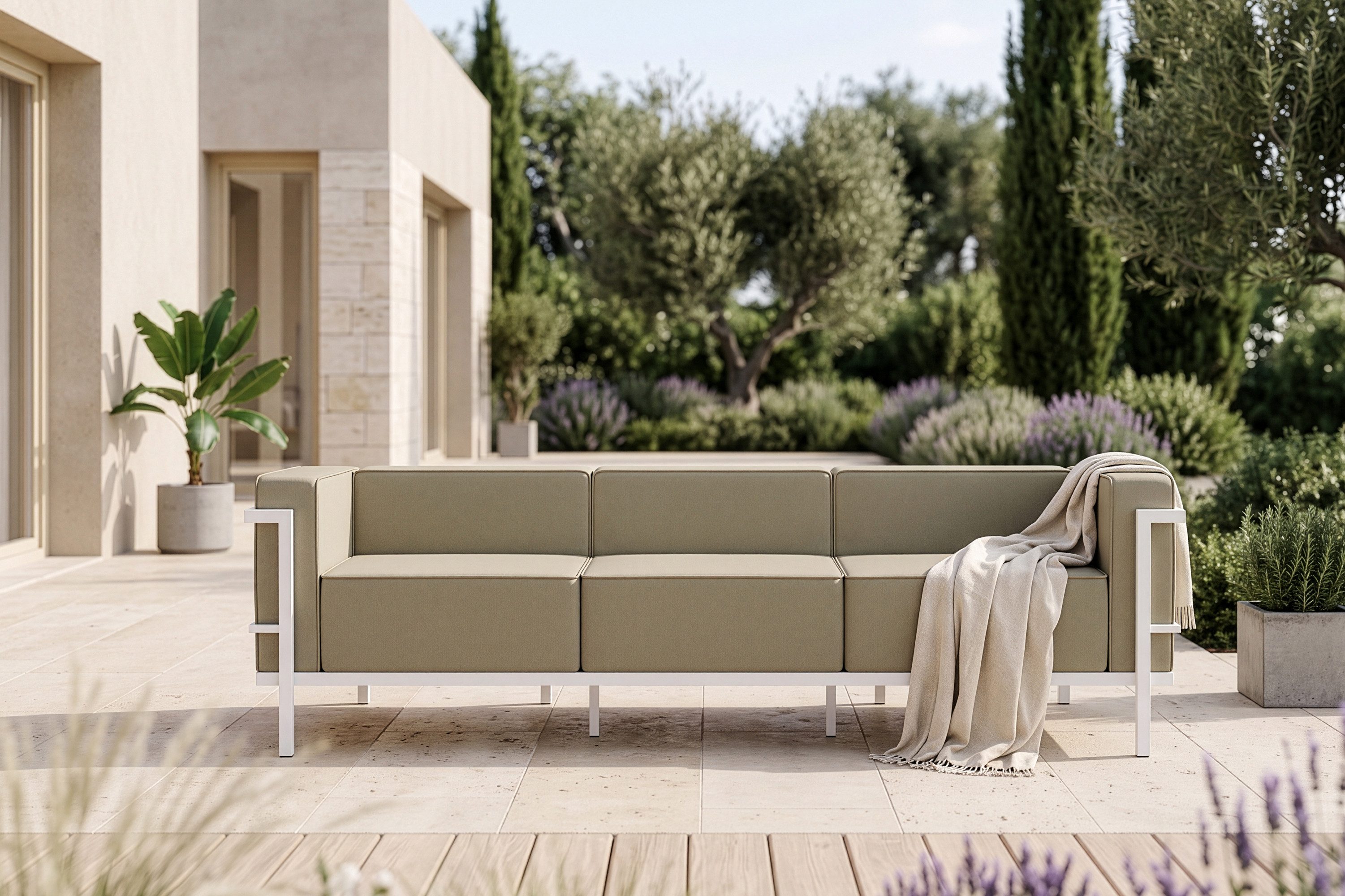KONSIMO® Loungesofa TRIGLO Sofa 3-Personen, Stahlrahmen, handgefertigt, Superrobuste Bezugsstoffe, hergestellt in der EU, Gewicht: 45 kg