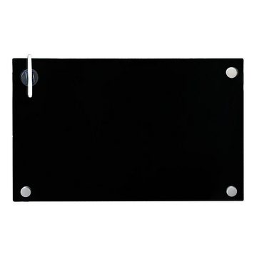 Melko Magnettafel Memoboard Schwarz Glasmagnettafel Magnetboard Whiteboard Pinnwand, (Stück), Sicherheitsglas