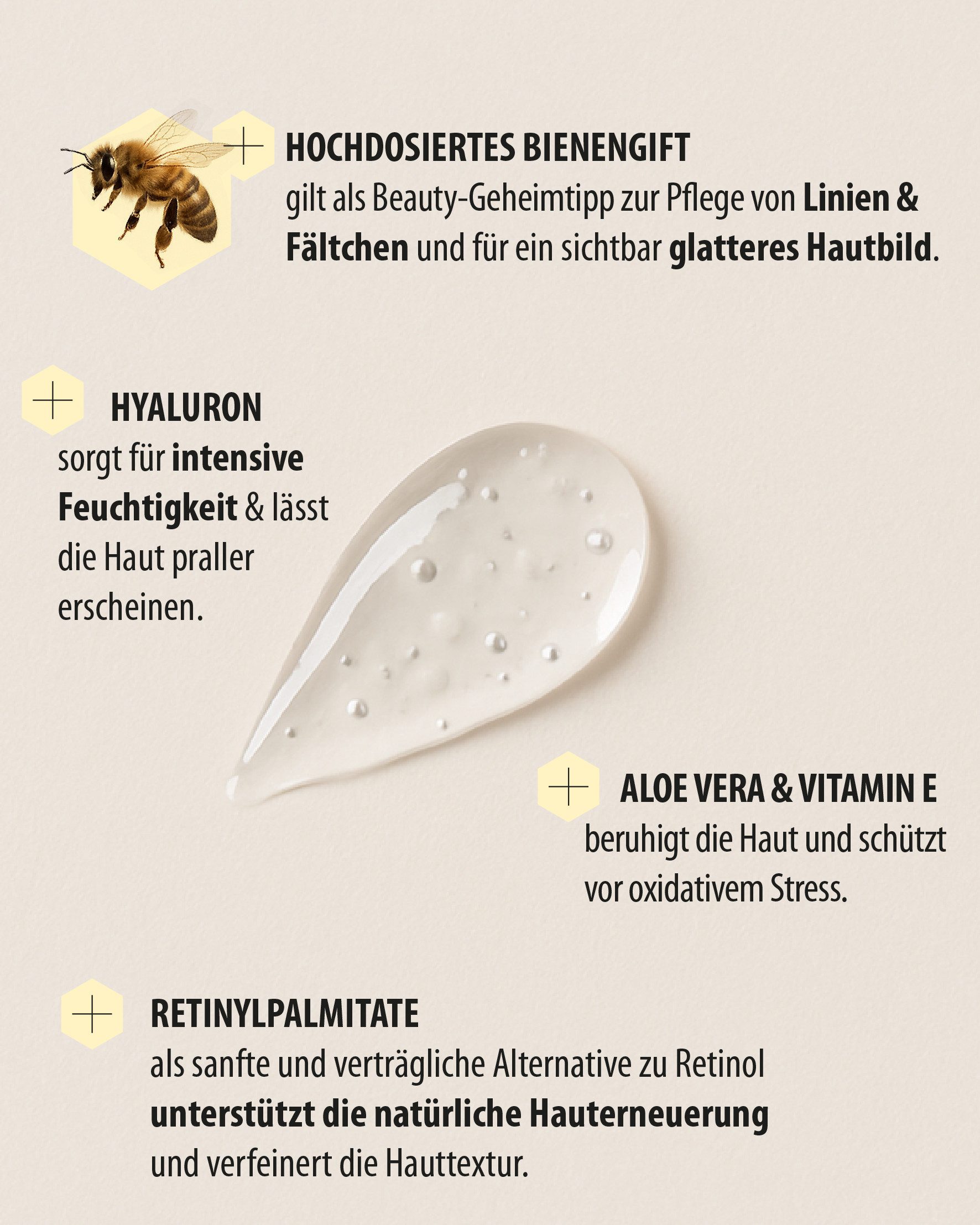 little bee fresh Anti-Falten-Serum mit echtem Bienengift SLOW-AGING, 1-tlg., mit echtem Bienengift