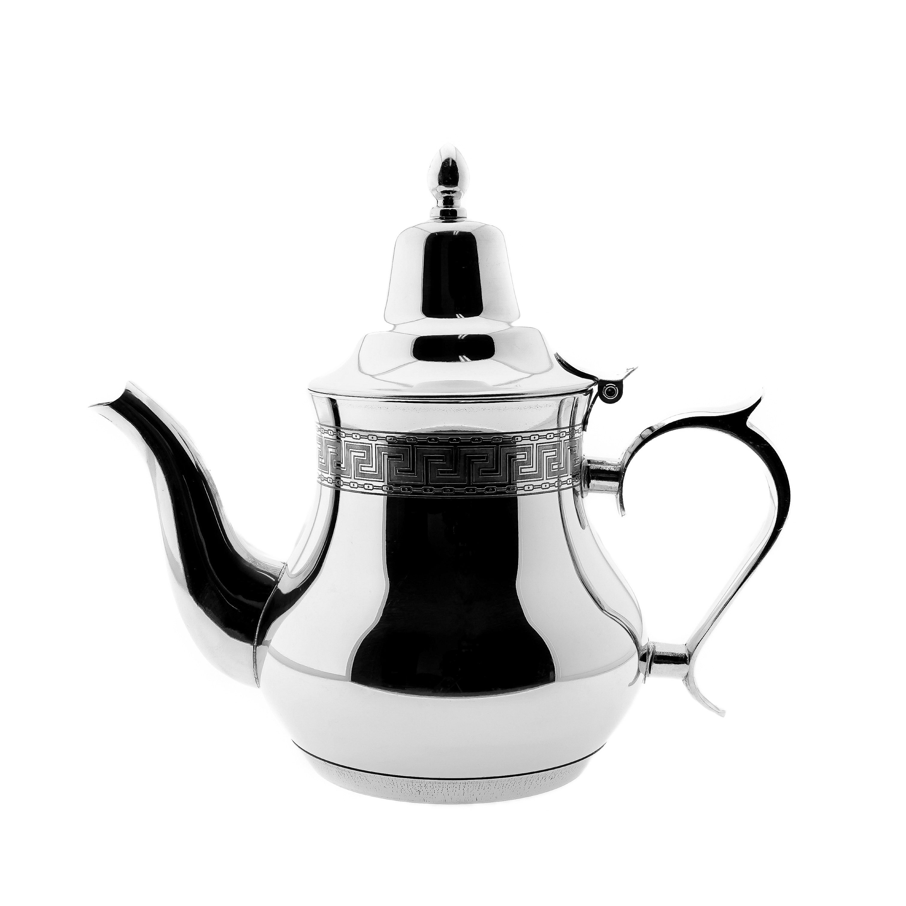 Teekocher Orientalischer Teekocher aus Edelstahl in Silber