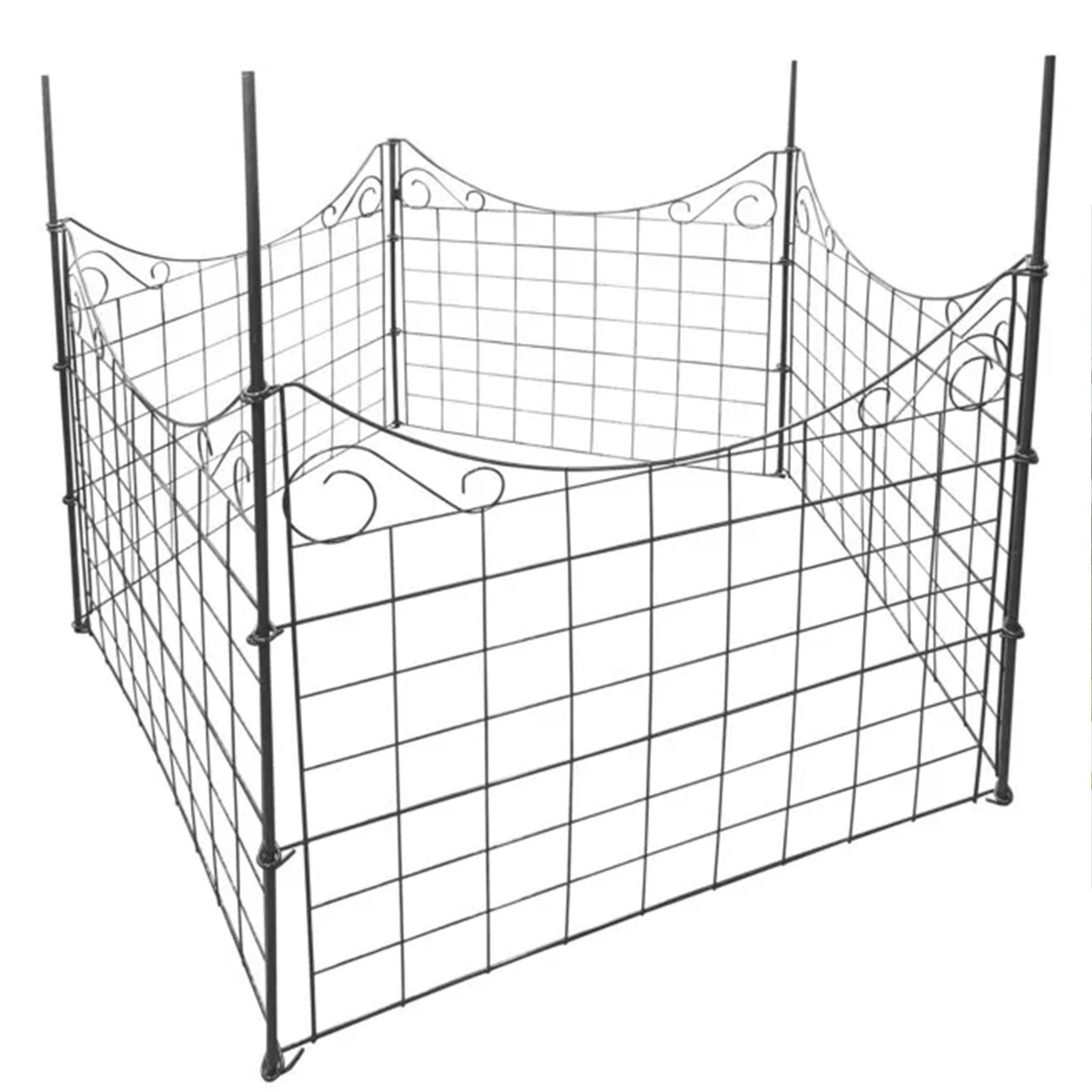 Happy Home Zaunpfosten Metall Gartenzaun 11 teilig anthrazit pulverbeschichtet erweiterbar