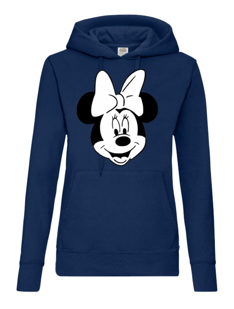Blondie & Brownie Hoodie Minnie Mouse Damen Hoodie Print Kapuze Freizeit Baumwolle Klassik Stil (Einzelstück, Einzelartikel) Minnie Mouse Hoodie Schleifenmotiv