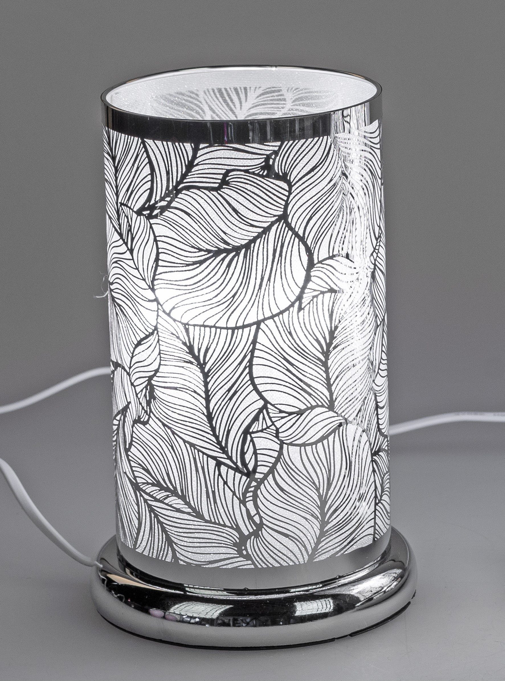 formano Tischleuchte Touch, nicht enthalten, Touchfunktion, Silber, Blätter, H: 24cm