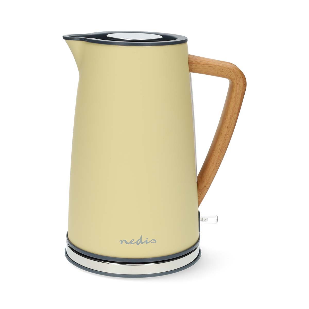 Nedis Wasserkocher KAWK510E, 1.7 l, 2200,00 W, Edelstahl & Soft-Touch, schnell kochend, 360° drehbar inkl. Kalkfilter