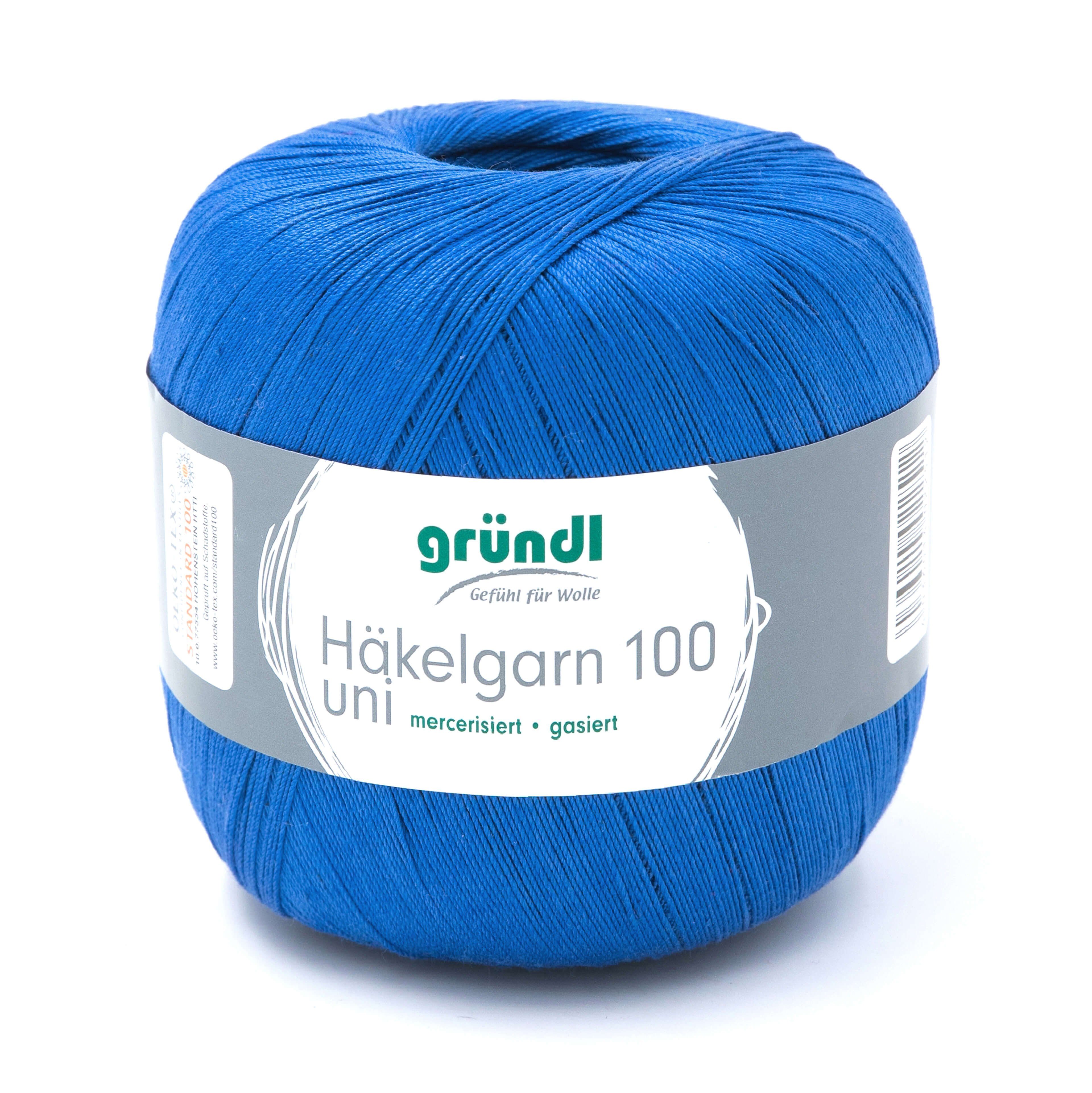 Gründl Häkelgarn 100, Baumwolle dünn zum Häkeln Handarbeiten DIY, 100g Häkelwolle, 566,00 m (Baumwollgarn, Filethäkelgarn), 60° waschbar