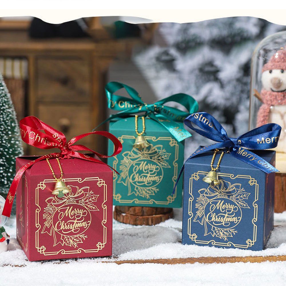 Geschenkpapier Tragbares, Weihnachten Süßigkeiten AUzzO~ für geschenktüte Weihnachtsfeier10-tlg Apfeltasche Weihnachtsdekoration für