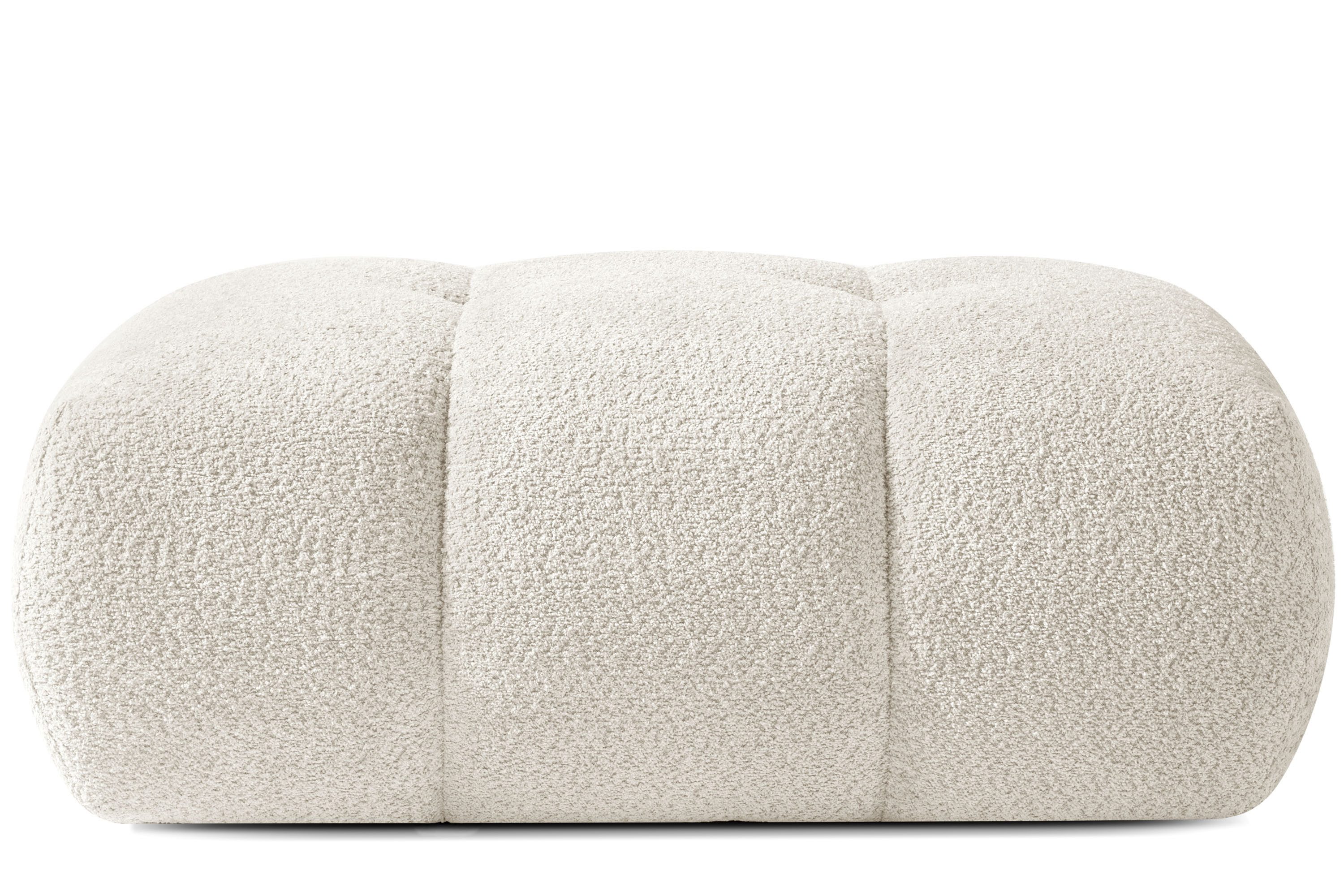 KONSIMO® Sitzhocker LIRA Polsterhocker, Pouf, Premiumqualität aus EU, elastischer Sitz, Bouclé-Stoff, Modern, mit Steppung