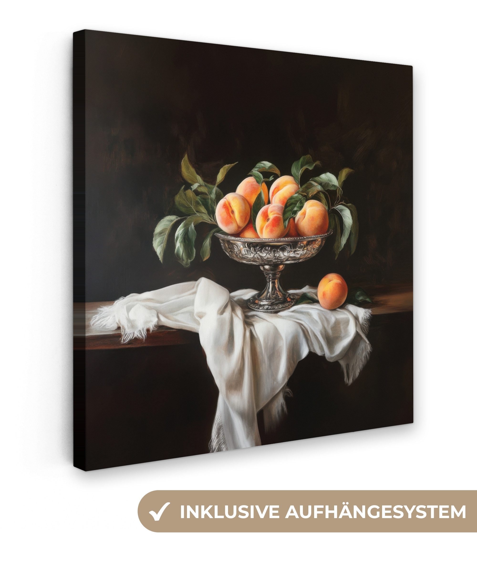 OneMillionCanvasses® Leinwandbild Stillleben - Pfirsiche - günstig online kaufen