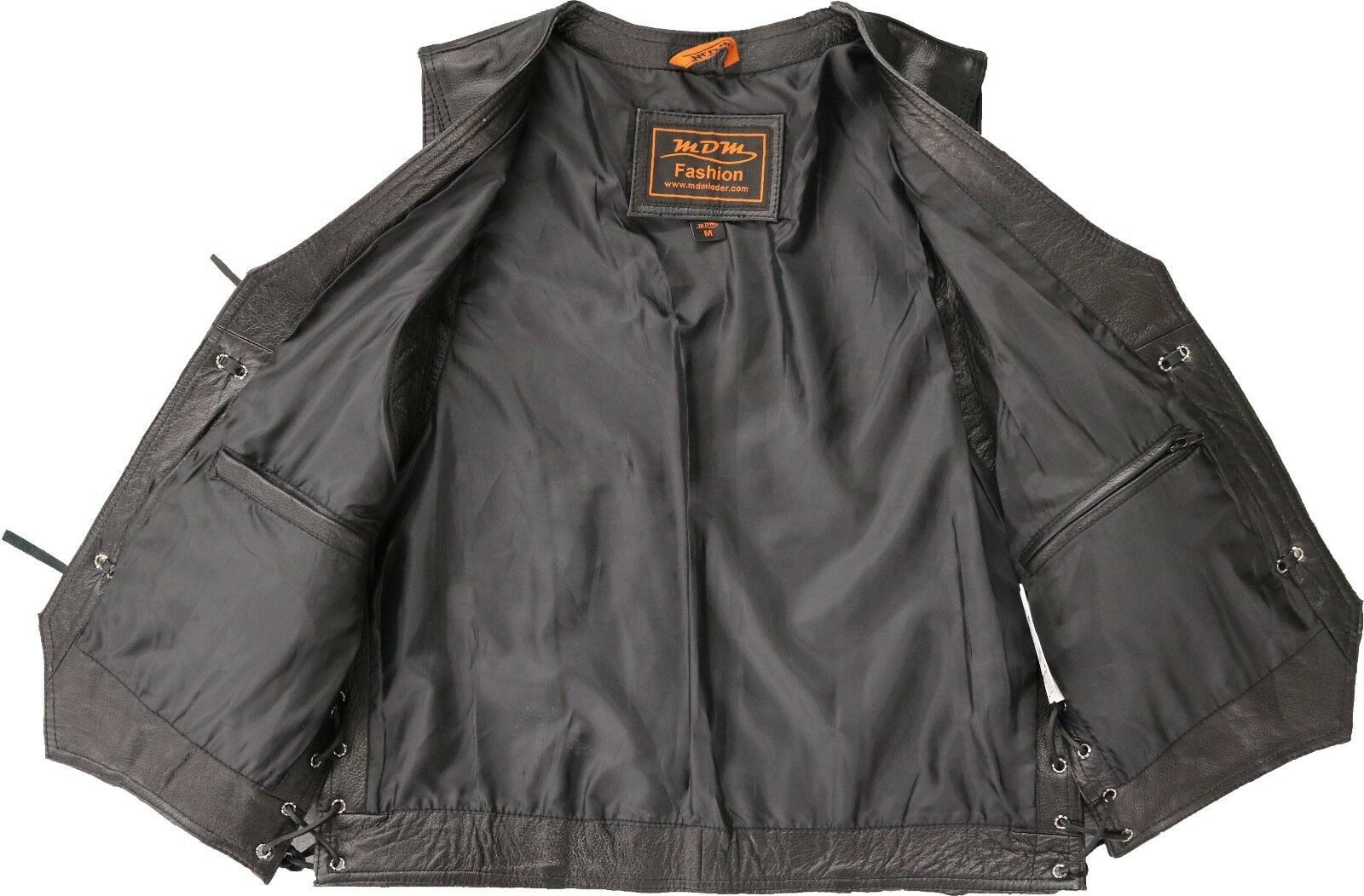 MDM Lederweste Conchos Chopper Lederweste in schwarz Western Lederweste – Bild 3 von 4