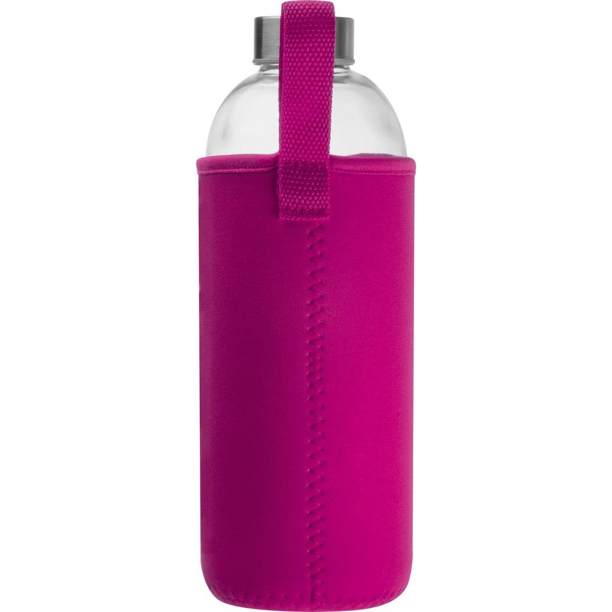 Macma Trinkflasche Trinkflasche aus Glas mit Neoprensleeve / 1000ml / Neoprenfarbe: pink