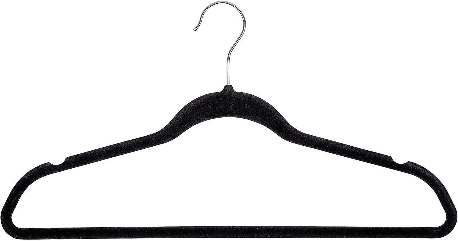 WENKO Autokleiderbügel Wenko Kleiderbügel 5er Set schwarz Kunststoff extradünn 45 cm, (1-tlg)