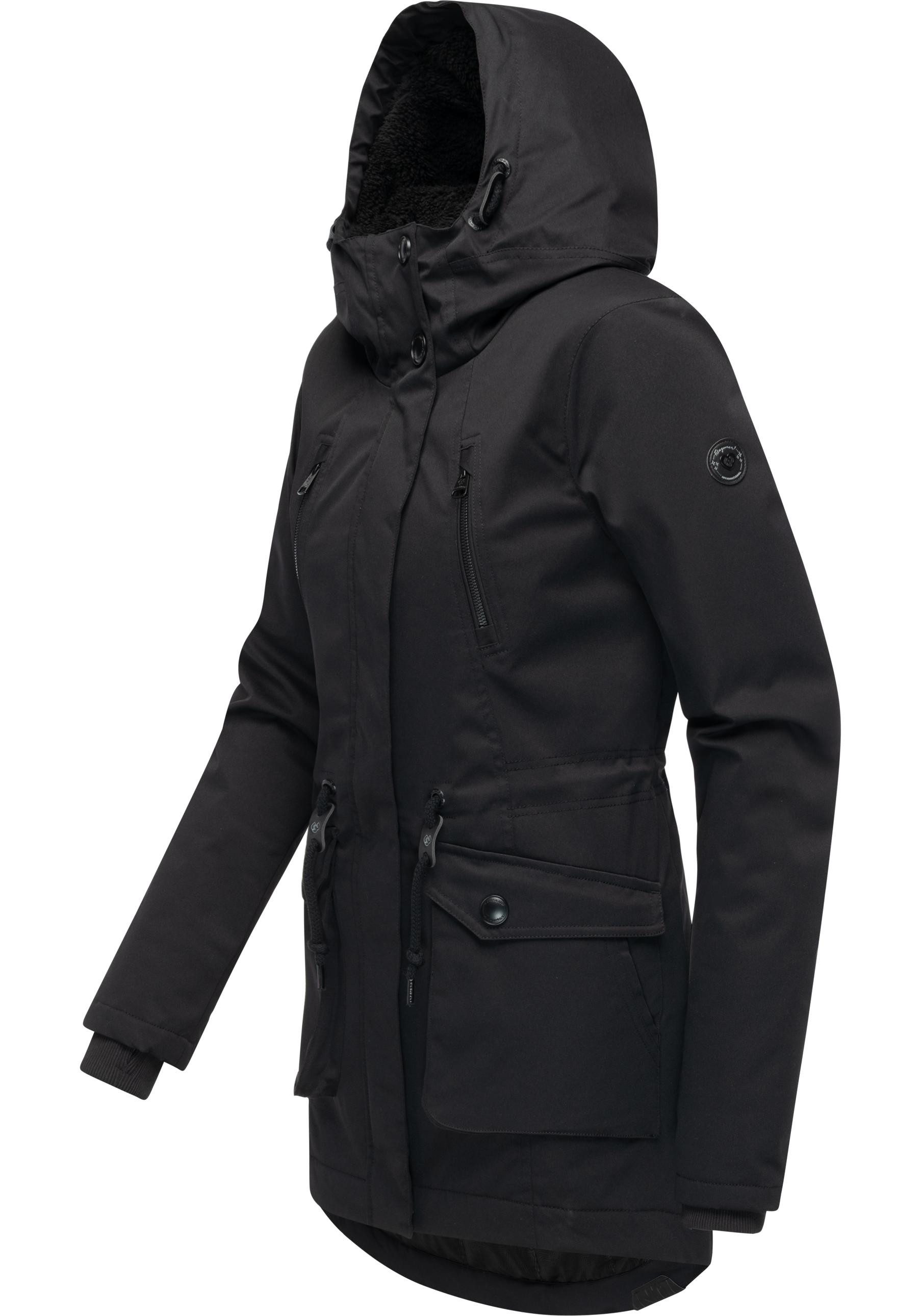 Ragwear Kurzmantel Ellsa YOUMODO Winterparka mit auffälligen Taillenzugkordeln und Kapuze – Bild 2 von 5