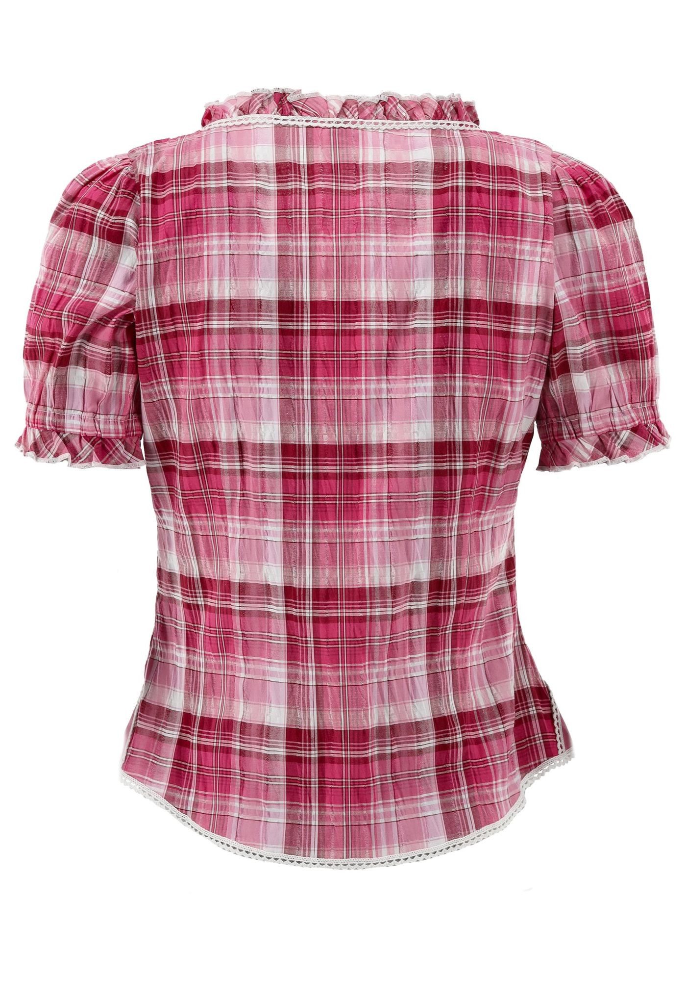 OS Trachten Trachtenbluse Smussu Damen Kurzarmbluse mit Kräuselärmel günstig online kaufen