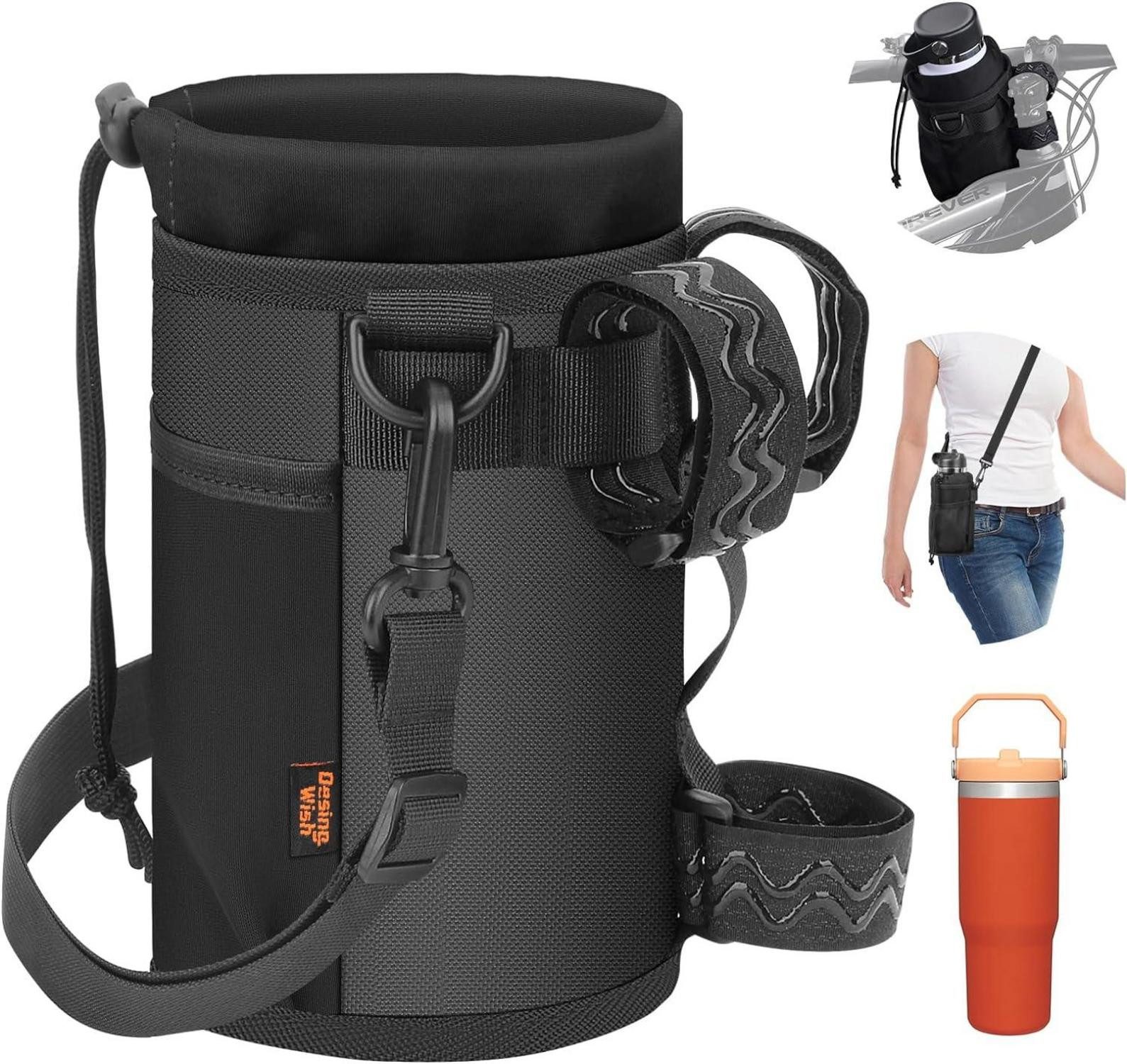 Fahrradständer Fahrrad Flaschenhalter 32-40oz Schwarz Oxford Stoff mit Isolierung und